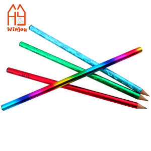 <span class=keywords><strong>Crayon</strong></span> de couleur arc-en-ciel personnalisé avec mine grise HB pour enfants, crayons cadeaux brillants en feuille <span class=keywords><strong>laser</strong></span> en vrac. - Product Image 4