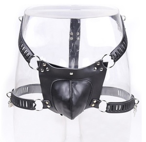 Pu Of Echt Leer Mannelijke Chasity Riem, Kuisheidsgordel Kooi Voor Mannen - Product Image 1