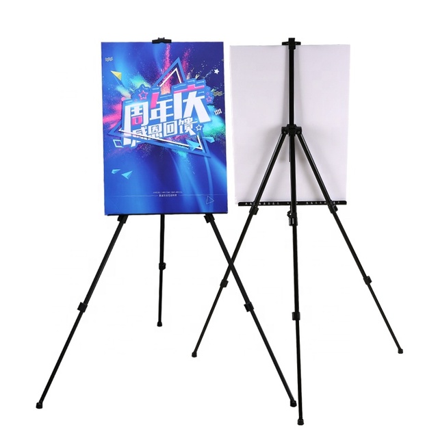 Advertising Adjustable Black Tripod Pop Iron Easel Poster Stand