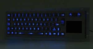 Nouveau <span class=keywords><strong>clavier</strong></span> industriel robuste avec pavé tactile, rétroéclairé par LED USB bleue, en acier inoxydable, étanche, anti-vandalisme, IP65, pour utilisation en kiosque - Product Image 5