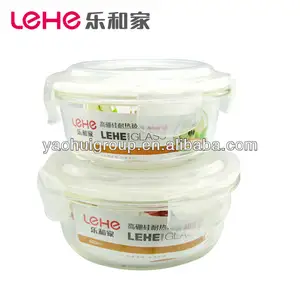 ラウンドホウケイ酸パイレックス熱- 耐性ガラス食品容器耐熱食器中国供給.