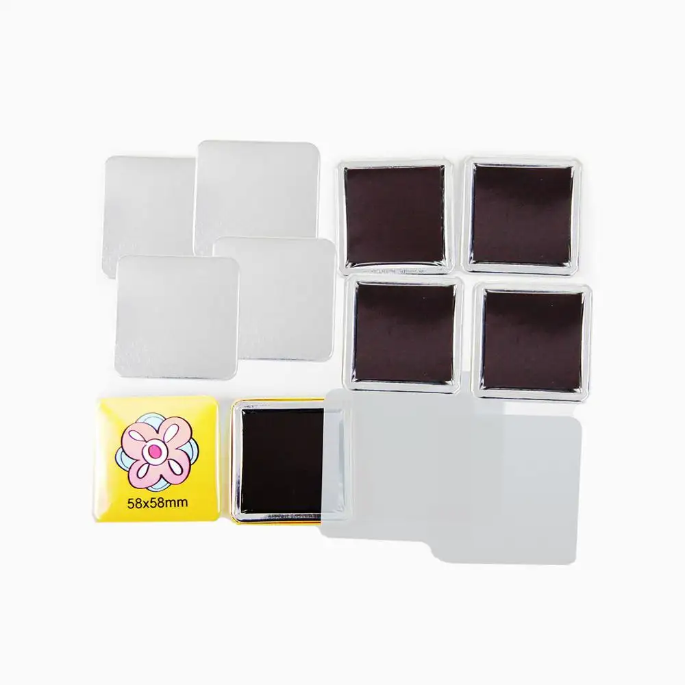 Hot Sale High Quality Square 58x58mm Rubber Magnetic Button Badge