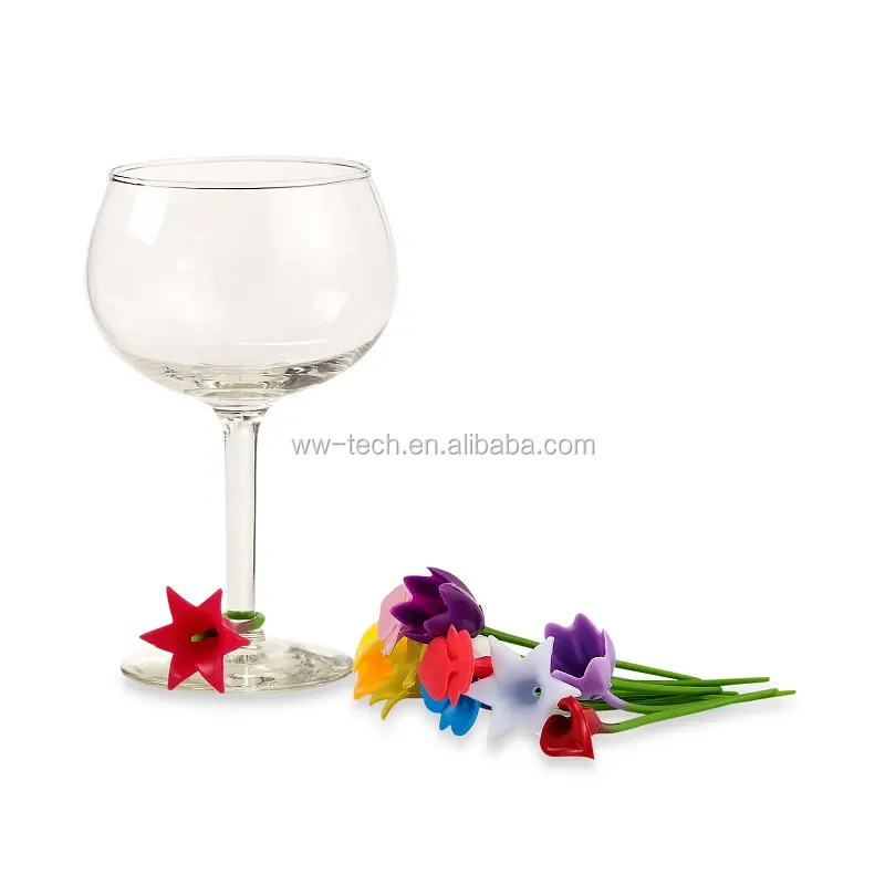 Floral Wine Glass Markers