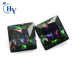 Square princess cut synthetic mystic topaz gemstones