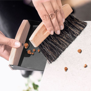 Masthome-<span class=keywords><strong>Brosse</strong></span> de nettoyage écologique en hêtre et crin de cheval, petite pelle à poussière, manche court, <span class=keywords><strong>brosse</strong></span> en bois pour table - Product Image 5
