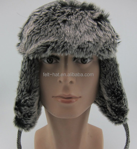 Mens <strong>Wool</strong> Blend Rabbit Fur Aviator <strong>Trapper</strong> <strong>Hat</strong> - Product Image 2