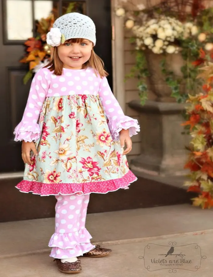 Toddler Girls Remake Polka Dot Fall Winter Children Boutique Clothing