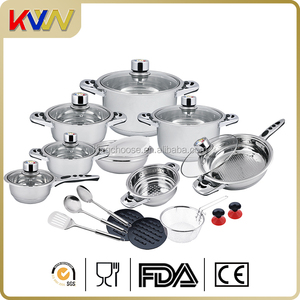 Suisse ligne en acier inoxydable 23 pcs batterie de cuisine/induction chaude pots - Product Image 1
