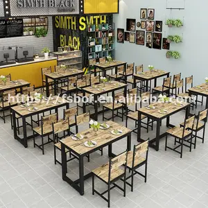 대중음식점 정연한 식탁 및 의자 유행 단철 테이블 디자인 다방 가구