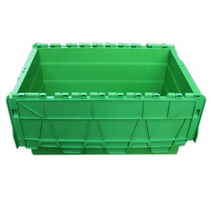Qs 6425 caixa empilhável de plástico resistente, recipiente para armazenamento de roupas com tampa - Product Image 1