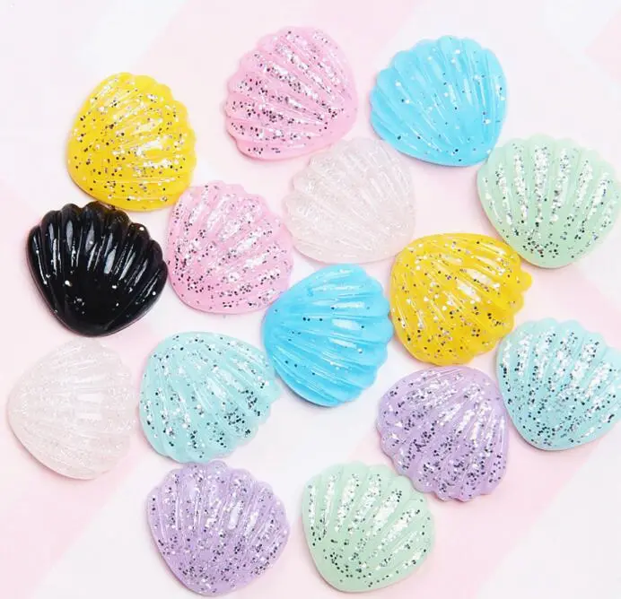 New Fashion Simulation Shell Charms resina mare accessori per capelli fai da te giocattoli per la decorazione del telefono perline di fascini di melma