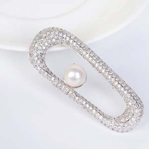 LUOTEEMI-Clip de papel para boda, ramo de novia de cristal, diamantes de imitación, Circonia cúbica, oro blanco, estilo coreano, venta al por mayor - Product Image 2