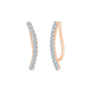 Boucles d'oreilles clous tendance en argent sterling 925 plaqué or rose 18 carats avec zircon cubique, sans ternissement, pour femme, idéales pour les fêtes - Product Image 1