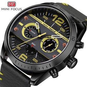 Marchio di lusso uomo MINI <span class=keywords><strong>Focus</strong></span> MF0068 orologio sportivo di grandi <span class=keywords><strong>dimensioni</strong></span> in vera pelle al quarzo - Product Image 4