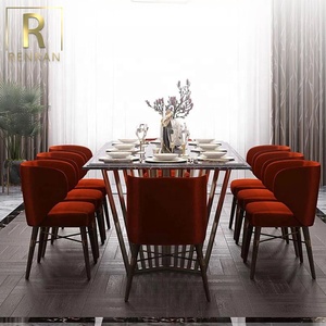 Luce moderno mobili di lusso nero laccato gambe in legno massello con dorato ottone velluto sedia da pranzo - Product Image 3