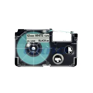 12mm ez label printer xr-12we black text white tape label tape wholesale made in china for Casio