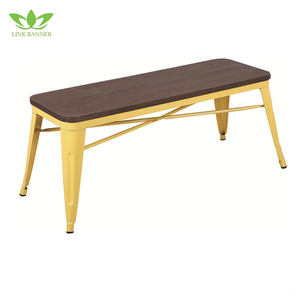 Industrial comedor <span class=keywords><strong>Banco</strong></span> 2 Persona madera Vintage Metal del asiento <span class=keywords><strong>respaldo</strong></span> - Product Image 1