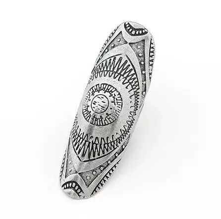 Винтажный стиль панк индивидуальность серебряная бронза резьба щит соединительное кольцо турецкие кольца