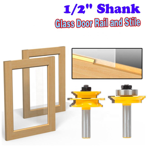 L-N116 1/2 "Shank ogee 2 cái cửa kính đường sắt và Stile Router Bit Set <span class=keywords><strong>C3</strong></span> <span class=keywords><strong>Carbide</strong></span> Tipped công cụ cắt gỗ chế biến gỗ Router bit - Product Image 2
