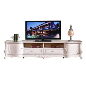 Oturma odası LCD kullanımı ahşap ev lüks antika fransız tarzı il mobilyaları TV dolabı tasarımları çağdaş Panel