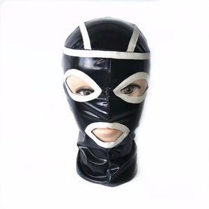 NOUVEAU cuir bdsm bondage contraintes yeux qui fuient bouche avec fermeture à glissière bondage cagoule sexe jeux pour adultes produit sexuel - Product Image 1
