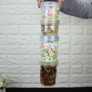 สัตว์เลี้ยงคอนเทนเนอร์, พลาสติกเกรดอาหารหม้อ, Stackable airght ขวดน่ารัก candy jar 250 + 250 ml - Product Image 4