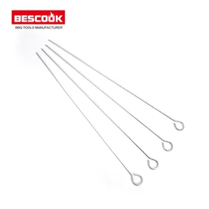 Brochetas de Metal de grado alimenticio, producto en oferta, brochetas de carne para barbacoa chapadas en cromo