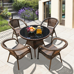 Mesa <span class=keywords><strong>de</strong></span> jardín silla al aire libre <span class=keywords><strong>de</strong></span> aluminio <span class=keywords><strong>de</strong></span> mimbre restaurante <span class=keywords><strong>juego</strong></span> <span class=keywords><strong>de</strong></span> comedor para <span class=keywords><strong>4</strong></span> - Product Image 1