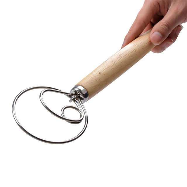 Венчик для теста датский с деревянной ручкой для домашнего и кухонного использования