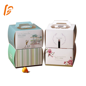 Boîte d'emballage pour gâteau en papier, boîte à pâtisserie personnalisée, bobo, Design Pop de 12 pouces, avec poignée - Product Image 2