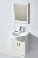 Meuble de salle de bain moderne en MDF, petit format, pas cher, avec 2 portes suspendues, pour lavabo