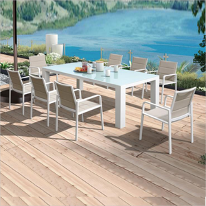 Gran oferta de Cerdeña, venta al por mayor, Patio moderno, blanco, Hotel, restaurante, comedor, silla apilable, mesa de jardín y silla, muebles de exterior - Product Image 2