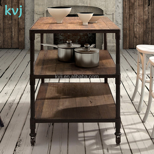 Estante de exhibición <span class=keywords><strong>industrial</strong></span> de <span class=keywords><strong>madera</strong></span> <span class=keywords><strong>y</strong></span> <span class=keywords><strong>hierro</strong></span> KVJ-7459 - Product Image 4