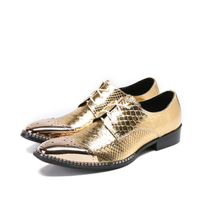 Zapatos de boda de color dorado NA068 para hombre, esmoquin para fiesta, talla grande, talla Europea 46, novedad de 2022