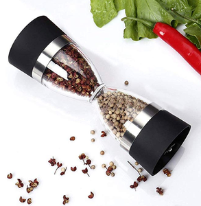 Moulin à poivre en forme de sablier 2 en 1, double tête, moulin à sel de mer et à poivre en poudre, meilleur shaker à épices, moulin à assaisonnement - Product Image 5