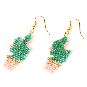 graine perle cactus cactus tissé ensemble de bijoux de <span class=keywords><strong>collier</strong></span> boucles d'oreilles bracelets mexicains bohème tendance - Product Image 3