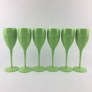 Perrier Jouet Champagne Disegno Floreale Lime Green Acrilico Flauti Occhiali