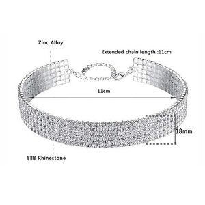 ZH-01 النساء الماس Chocker الأزياء مثير حجر الراين قلادة المختنق - Product Image 1