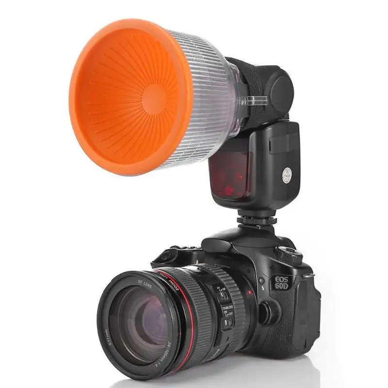 Free Shipping 3pcs Lambency Flash Diffuser Adjustable White Orange Cloud Covers Set for Flash Speedlite Camera