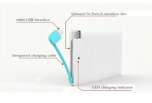 Power Bank sottile formato carta di credito che si adatta al portafoglio - Product Image 2