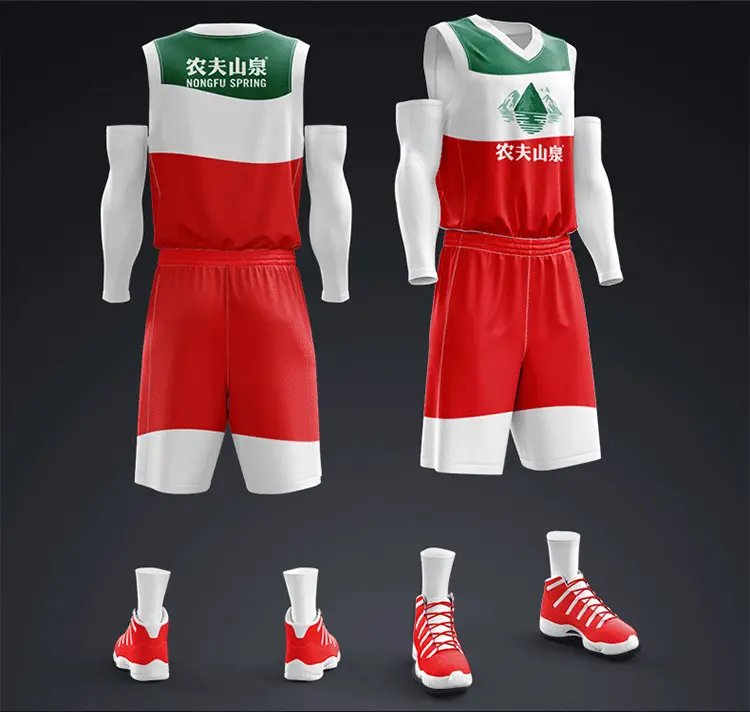 2019 vêtements de sport personnalisés dernière conception maillot de basket-ball 100% Polyester Sublimation impression uniforme de basket-ball rouge