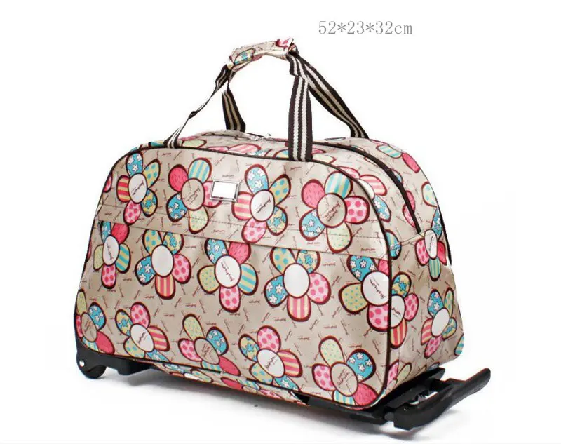 Lovely High Capacity Waterproof Foldable Rolling Trolley Luggage