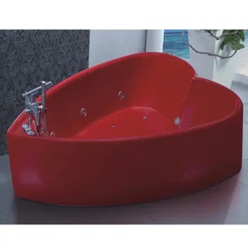 ファッションスタイルの豪華なハート型の赤い浴槽