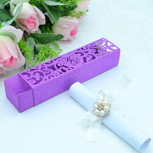 Scatola di inviti a <span class=keywords><strong>nozze</strong></span> con taglio Laser con <span class=keywords><strong>invito</strong></span> Glitter personalizzato per inviti a scorrimento - Product Image 2