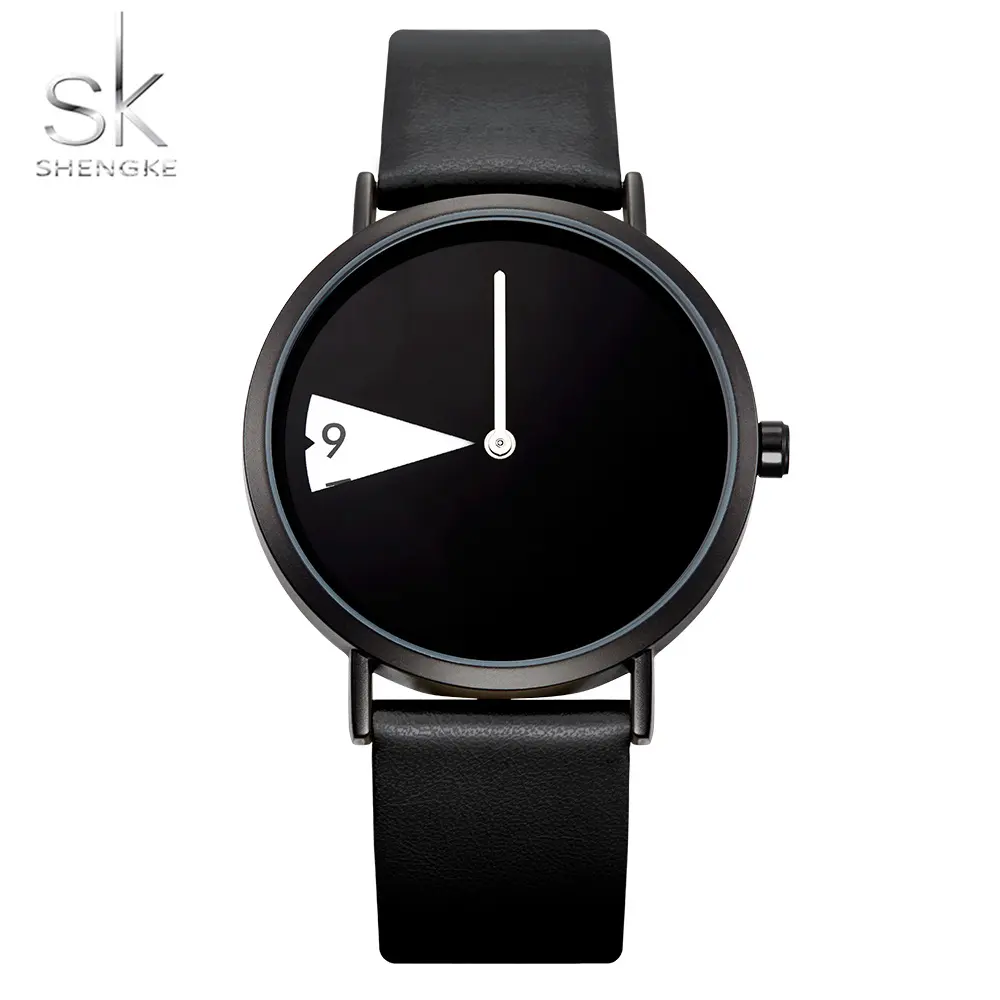 Shengke Ultra Thin Simple Lady Watch Casual Style Women Quartz Ladies Watches Leather Strap Creative Clock Gift Relogio Feminino