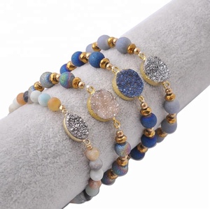 Wholesale Jewelry Stretch Druzy Charm Crystal Gemstone Natural Beads Healing <strong>Gem</strong> <strong>Stone</strong> <strong>Bracelet</strong> - Product Image 3