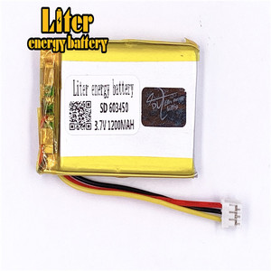Socket 2.0-3 P 3.7 V 603450 1200 mah lipo battery Rechargeable solar li ion polymer lithium battery with PCM - Product Image 2