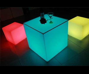 Modern PE LED Bar <strong>Table</strong> <strong>Cube</strong> Outdoor Cocktail <strong>Table</strong> with Remote Control for Home or Hotel Durable Plastic Material - Product Image 2