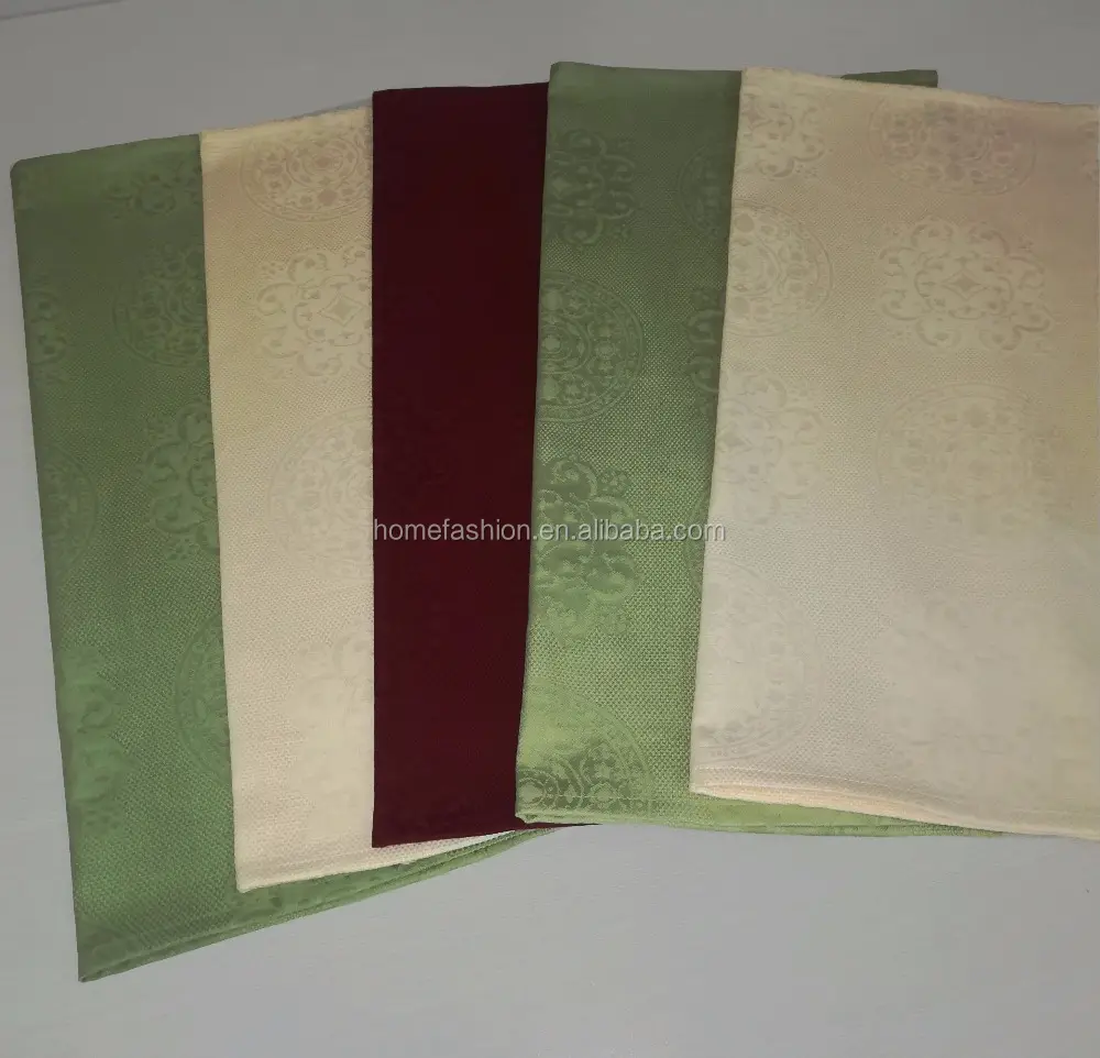 100% coton vert jacquard serviette de table, serviette de table, ivoire damassé serviette
