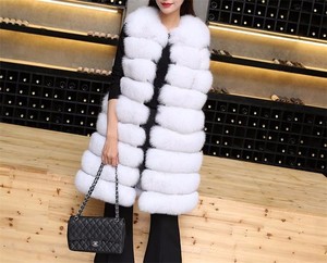 Signore di modo Lungo Senza Maniche di Volpe Gilet di Pelliccia Gilet Donne Della Pelliccia Del Faux Con Cappuccio Gilet All'ingrosso - Product Image 6